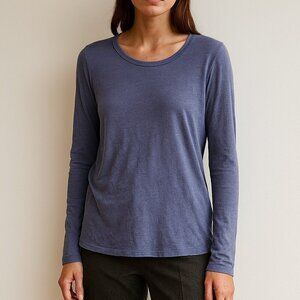 Vince Pima Cotton Blue Long Sleeve Shirt Sz M